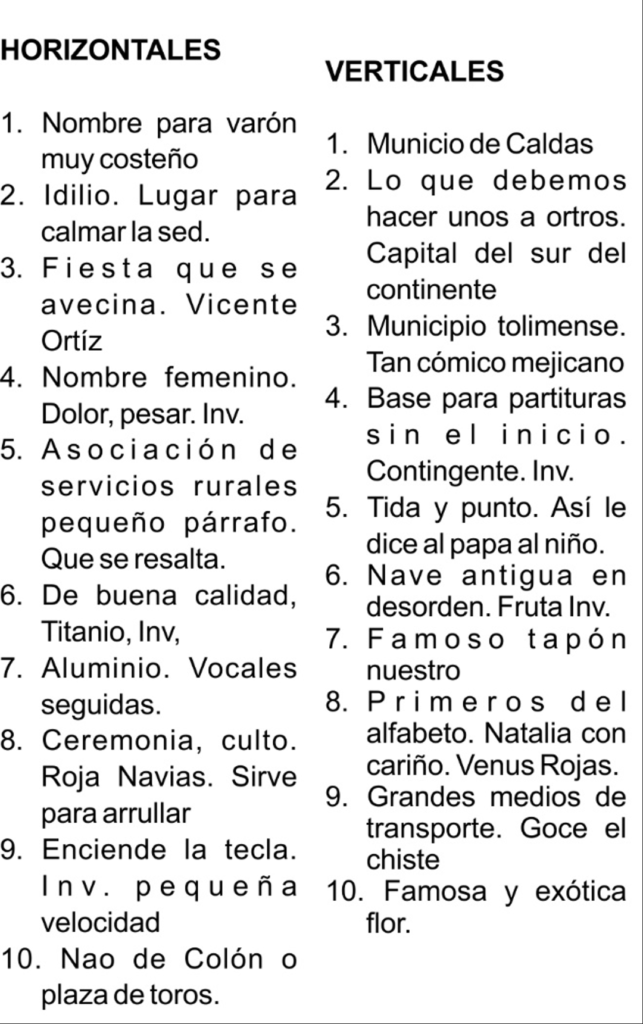 Crucigrama